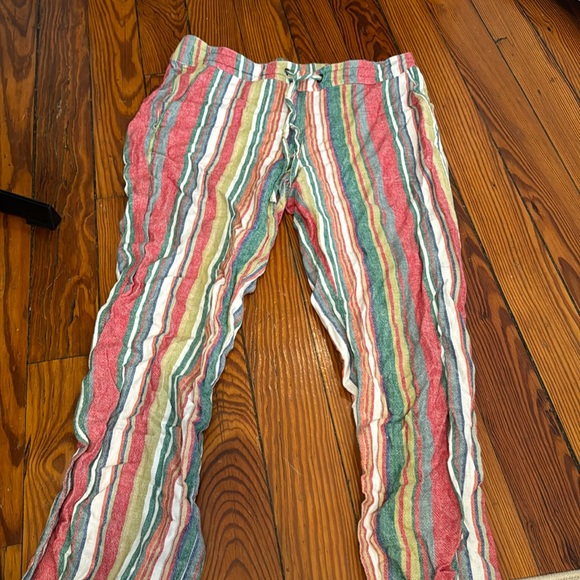 For Cynthia Linen Blend Striped Pants - Picture 1 of 2